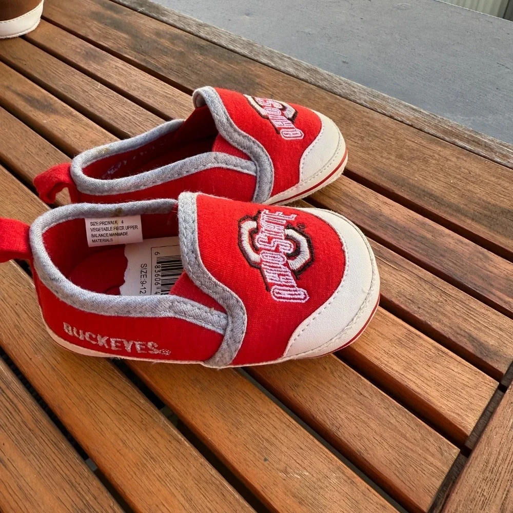 Ohio State Buckeyes Baby Shoes Infant Slip-On Sneakers Size 4